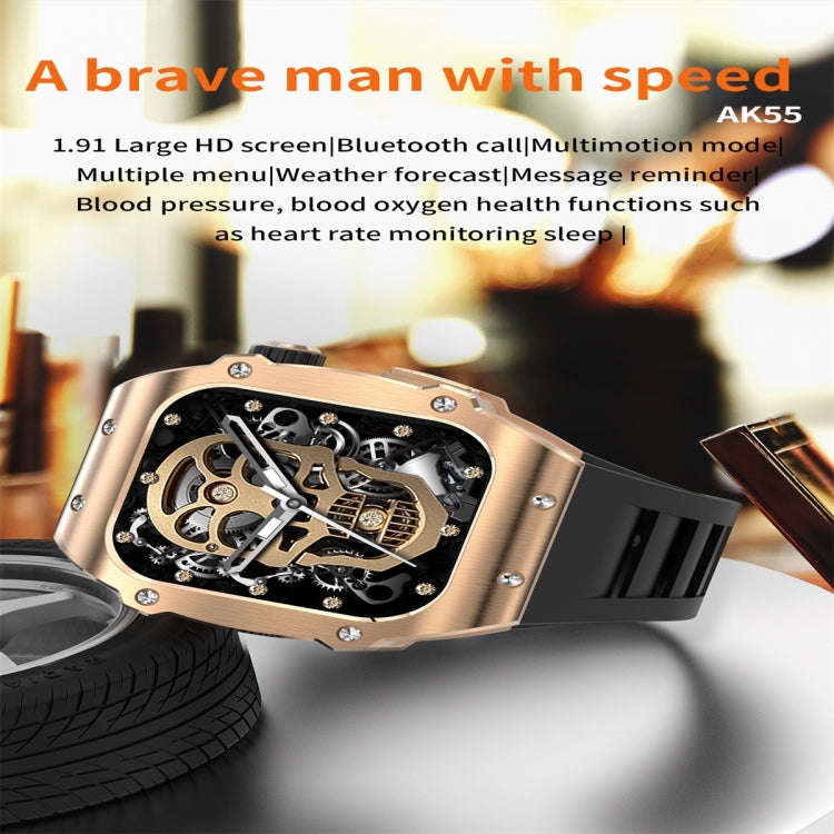 AK55 1.91 inch IP67 Waterproof Color Screen Smart Watch,Support Heart Rate / Blood Pressure / Blo...