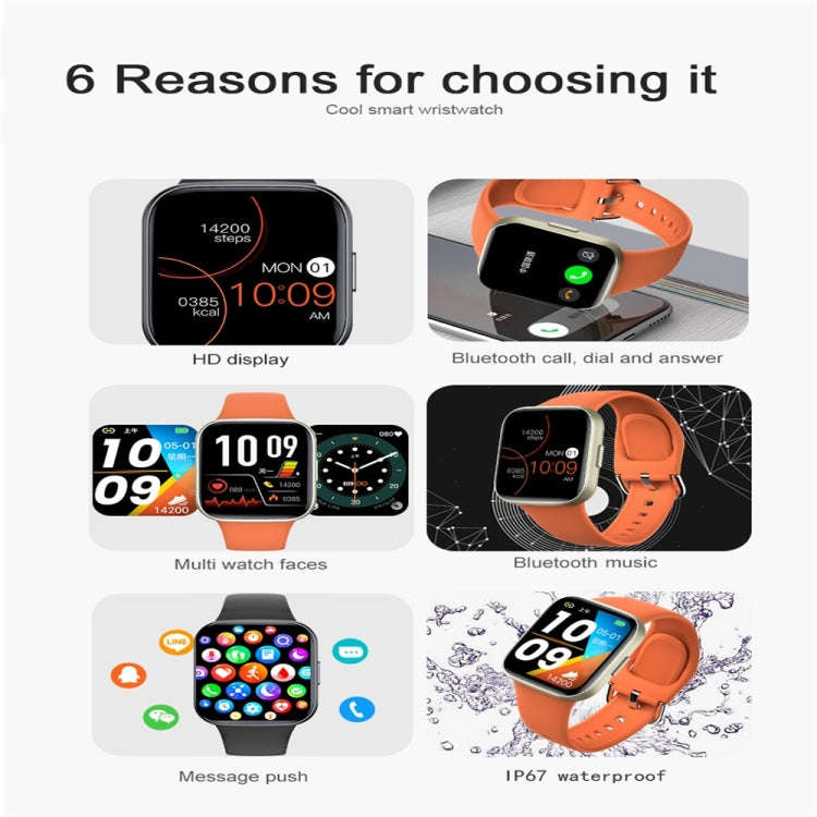 Y83 1.83 inch Color Screen Smart Watch,Support Heart Rate / Blood Pressure / Blood Oxygen / Blood...