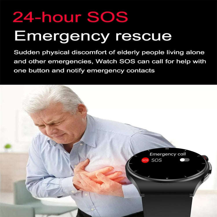ET340 1.46 inch Color Screen Smart Silicone Strap Watch,Support Blood Oxygen / Blood Glucose / Ur...