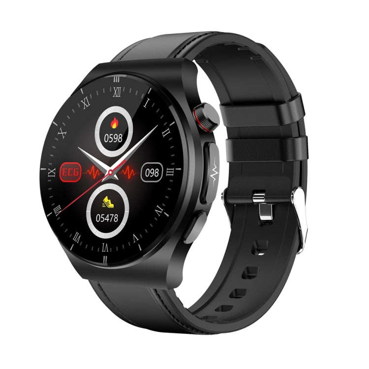 ET340 1.46 inch Color Screen Smart Leather Strap Watch,Support Blood Oxygen / Blood Glucose / Uri...