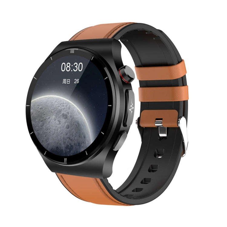 ET340 1.46 inch Color Screen Smart Leather Strap Watch,Support Blood Oxygen / Blood Glucose / Uri...