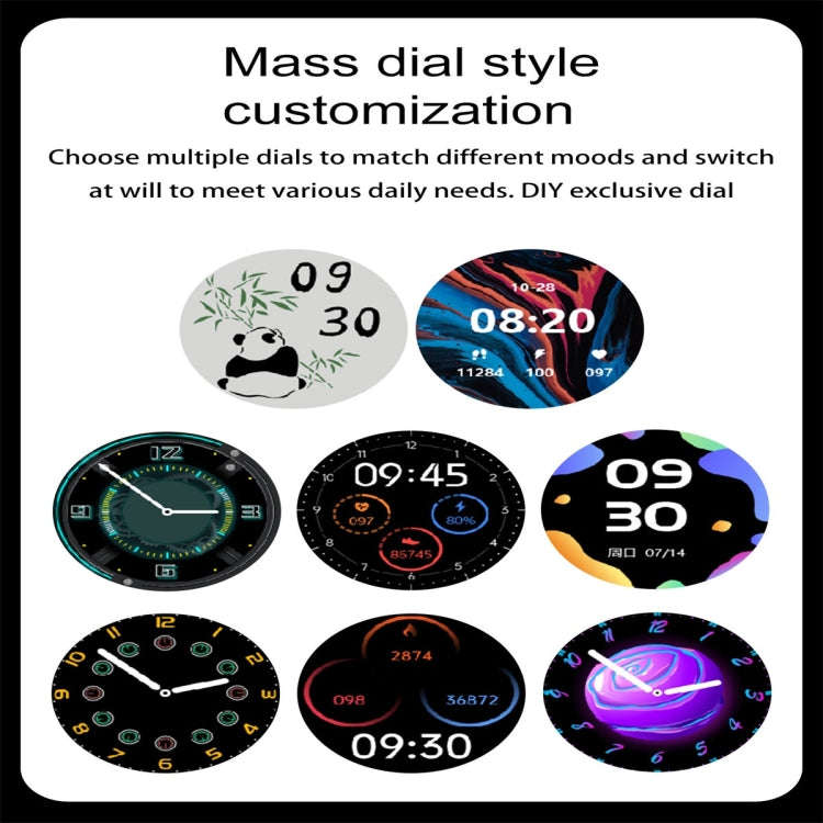 ET340 1.46 inch Color Screen Smart Leather Strap Watch,Support Blood Oxygen / Blood Glucose / Uri...
