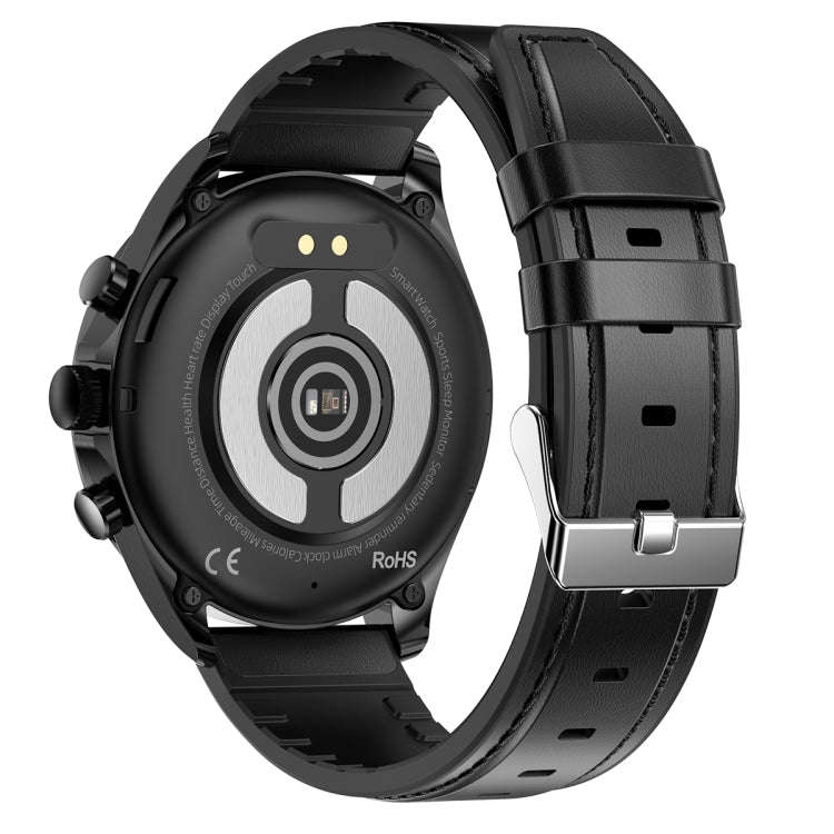 ET440 1.39 inch Color Screen Smart Leather Strap Watch,Support Heart Rate / Blood Pressure / Bloo...