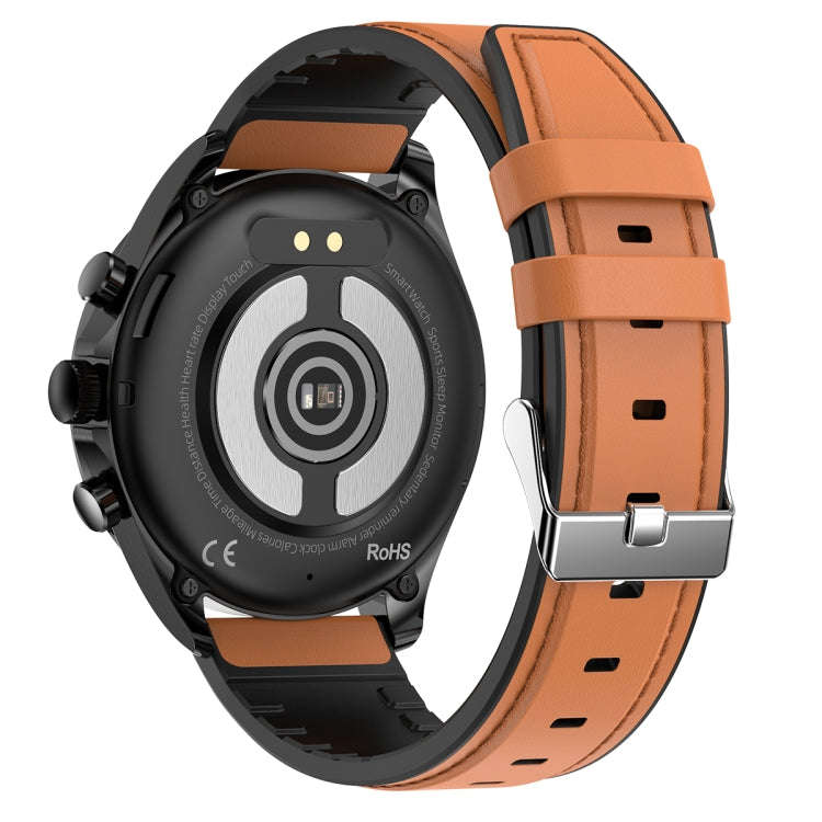 ET440 1.39 inch Color Screen Smart Leather Strap Watch,Support Heart Rate / Blood Pressure / Bloo...
