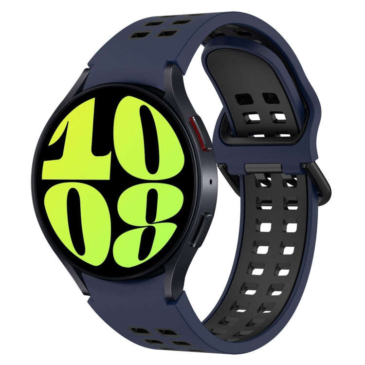 For Samsung Galaxy Watch 6 40mm Two-Color Breathable Silicone Watch Band(Midnight Blue + Black)
