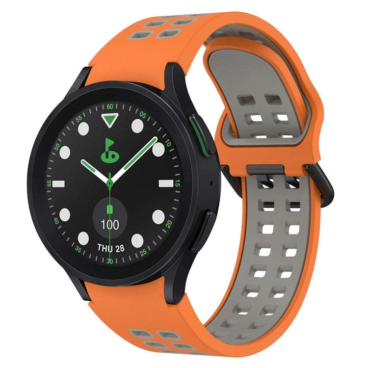 For Samsung Galaxy watch 5 Pro Golf Edition Two-Color Breathable Silicone Watch Band(Orange + Gray)