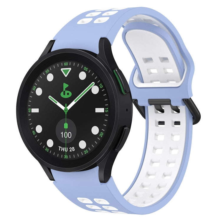 For Samsung Galaxy watch 5 Pro Golf Edition Two-Color Breathable Silicone Watch Band(Light Blue +...