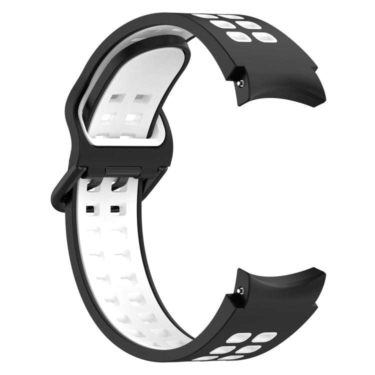 For Samsung Galaxy watch 5 Golf Edition Two-Color Breathable Silicone Watch Band(Black + White)