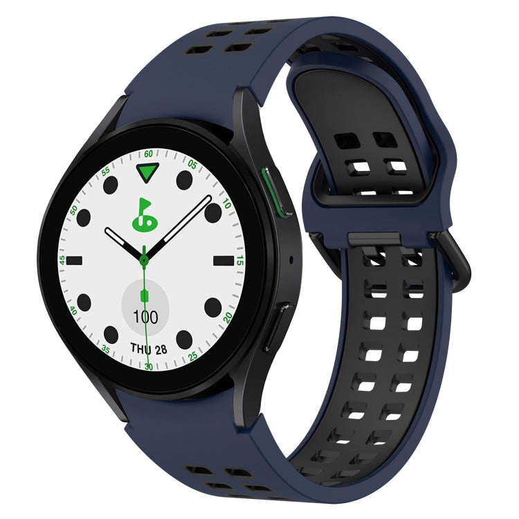 For Samsung Galaxy watch 5 Golf Edition Two-Color Breathable Silicone Watch Band(Midnight Blue + ...