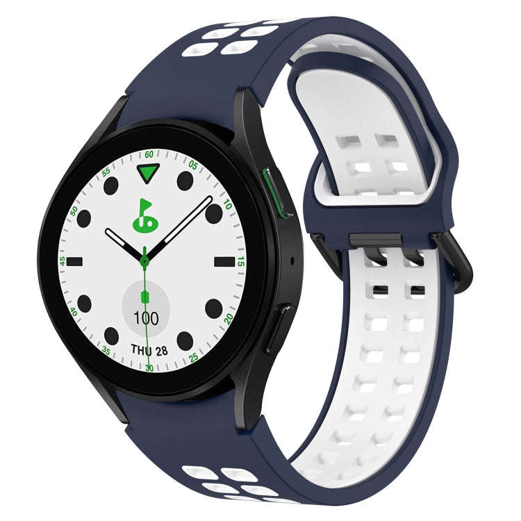 For Samsung Galaxy watch 5 Golf Edition Two-Color Breathable Silicone Watch Band(Midnight Blue + ...
