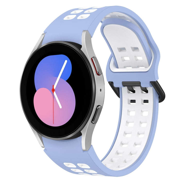 For Samsung Galaxy Watch 5  40mm Two-Color Breathable Silicone Watch Band(Light Blue + White)