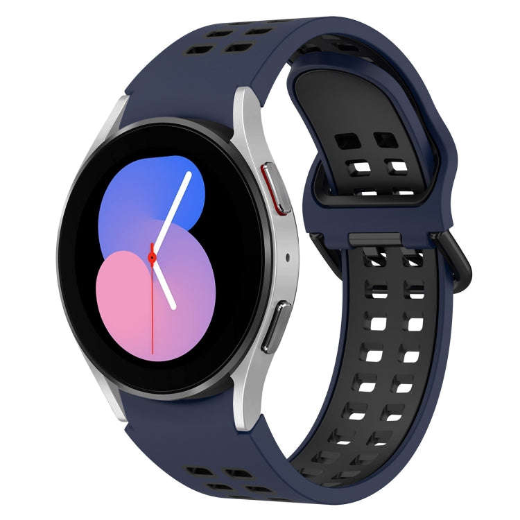 For Samsung Galaxy Watch 5  40mm Two-Color Breathable Silicone Watch Band(Midnight Blue + Black)