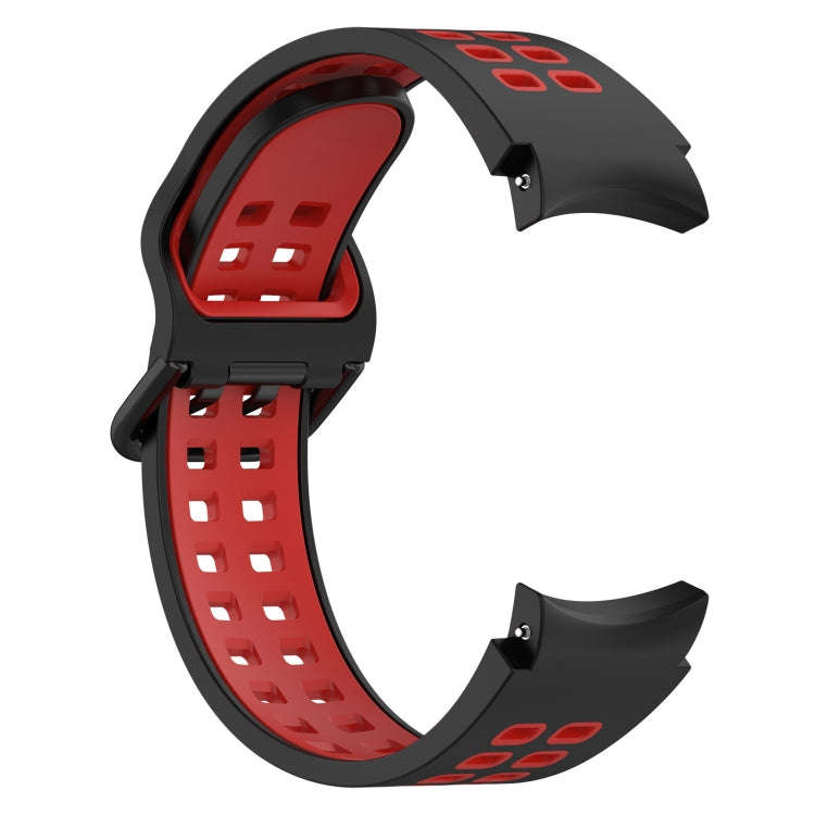 For Samsung Galaxy Watch 5  44mm Two-Color Breathable Silicone Watch Band(Black + Red)
