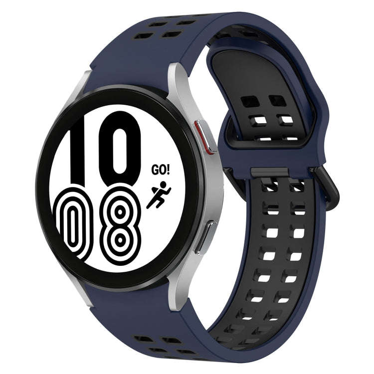 For Samsung Galaxy Watch 4 44mm Two-Color Breathable Silicone Watch Band(Midnight Blue + Black)