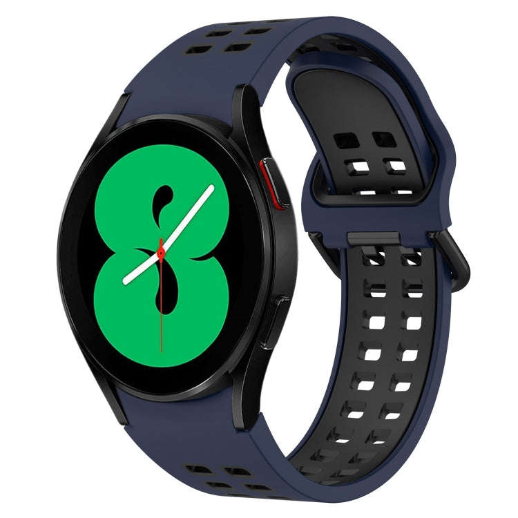For Samsung Galaxy Watch 4 40mm Two-Color Breathable Silicone Watch Band(Midnight Blue + Black)