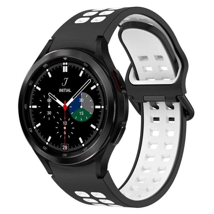 For Samsung  Galaxy Watch 4 Classic 46mm Two-Color Breathable Silicone Watch Band(Black + White)