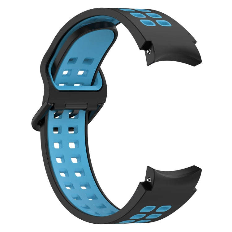For Samsung  Galaxy Watch 4 Classic 46mm Two-Color Breathable Silicone Watch Band(Black + Blue)