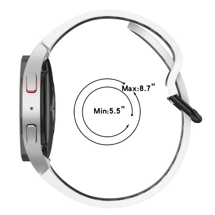 For Samsung  Galaxy Watch 4 Classic 46mm Two-Color Breathable Silicone Watch Band(Midnight Blue +...