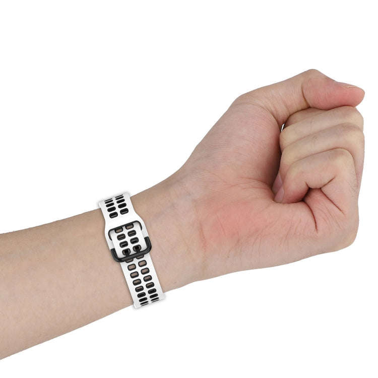 For Samsung  Galaxy Watch 4 Classic 46mm Two-Color Breathable Silicone Watch Band(Black + Gray)