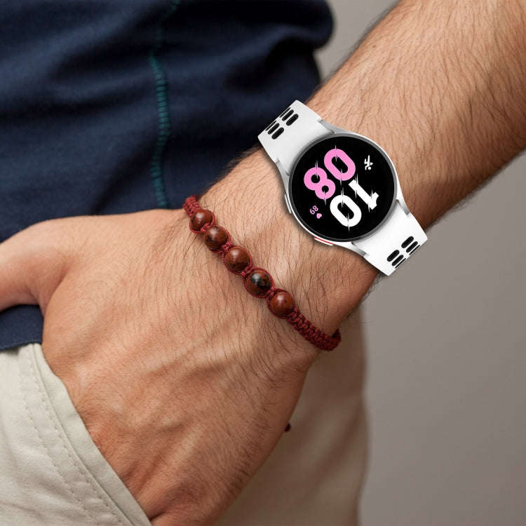 For Samsung  Galaxy Watch 4 Classic 46mm Two-Color Breathable Silicone Watch Band(Black + Gray)
