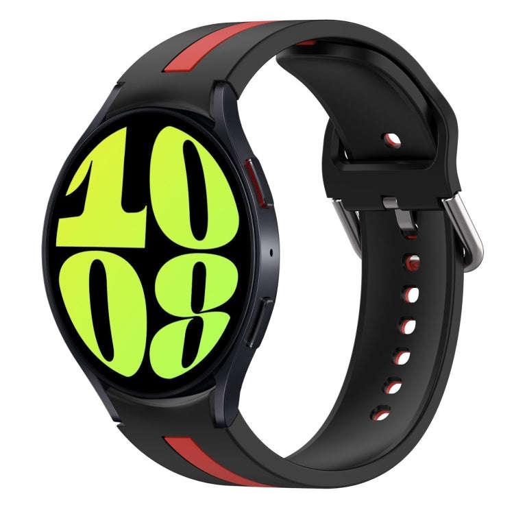 For Samsung Galaxy Watch 6 40mm Two-Color Silicone Watch Band(Black+Red)
