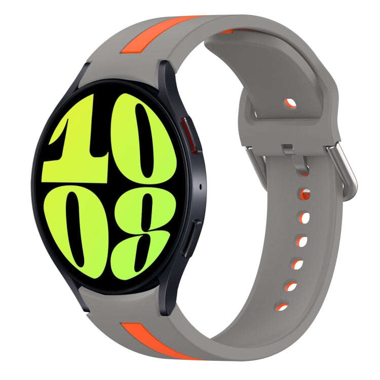 For Samsung Galaxy Watch 6 40mm Two-Color Silicone Watch Band(Gray+Orange)