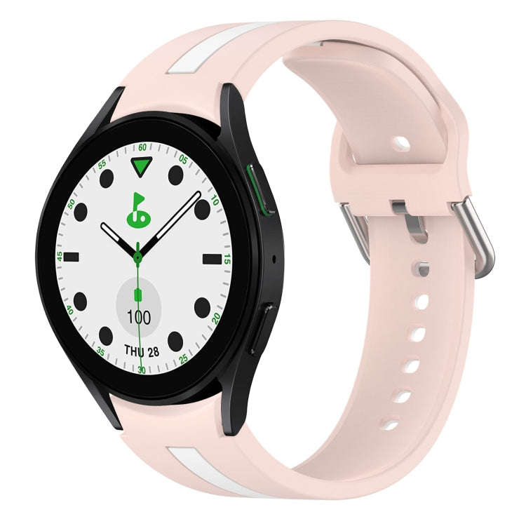 For Samsung Galaxy watch 5 Golf Edition Two-Color Silicone Watch Band(Pink+White)