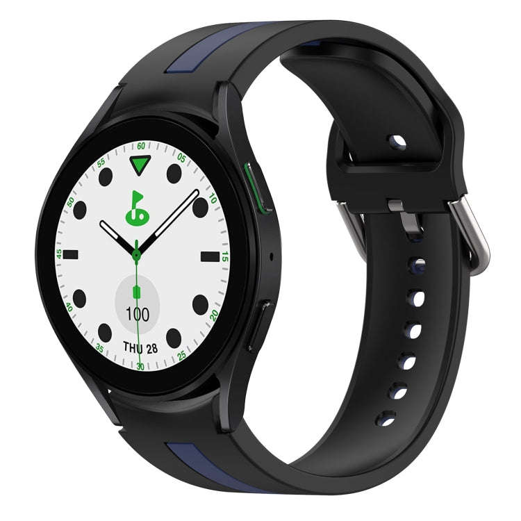 For Samsung Galaxy watch 5 Golf Edition Two-Color Silicone Watch Band(Black+Blue)