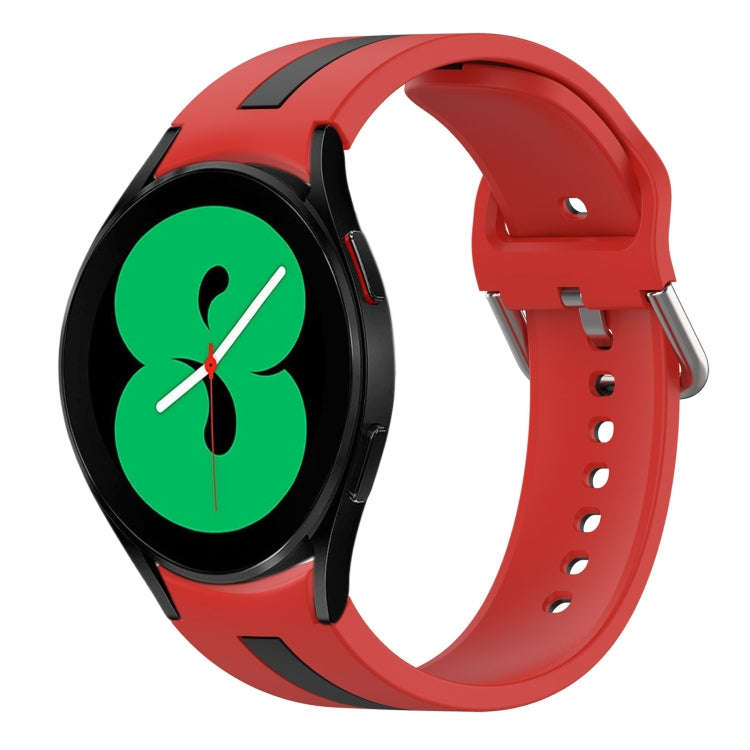 For Samsung Galaxy Watch 4 44mm Two-Color Silicone Watch Band(Red+Black)