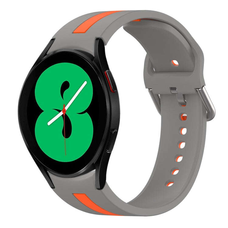 For Samsung Galaxy Watch 4 44mm Two-Color Silicone Watch Band(Gray+Orange)