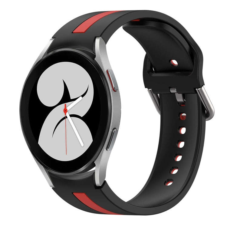 For Samsung Galaxy Watch 4 40mm Two-Color Silicone Watch Band(Black+Red)