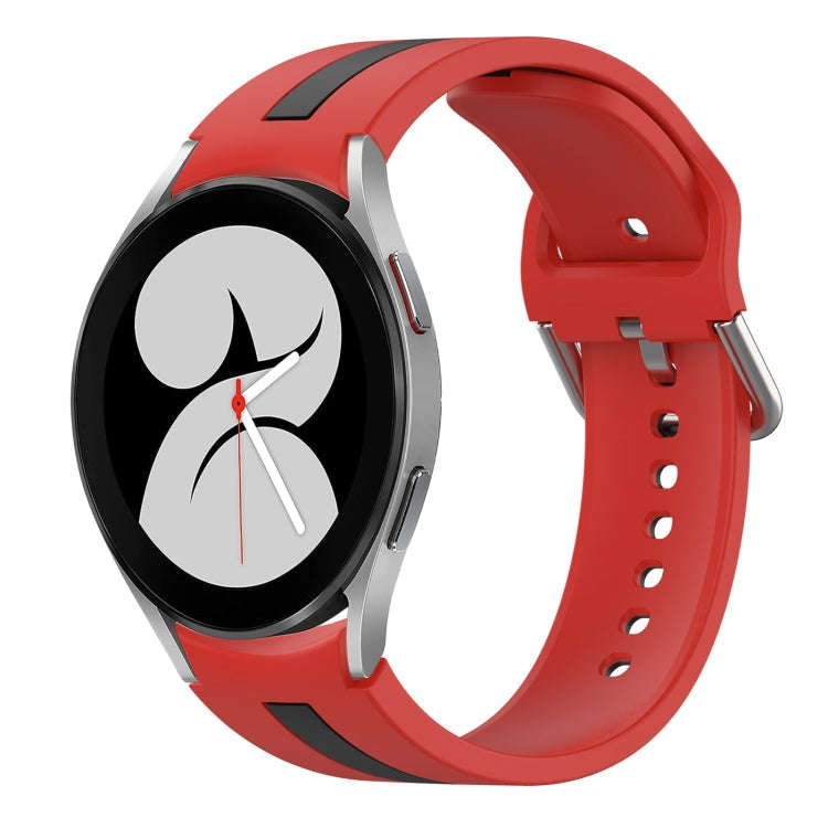 For Samsung Galaxy Watch 4 40mm Two-Color Silicone Watch Band(Red+Black)