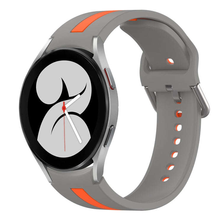 For Samsung Galaxy Watch 4 40mm Two-Color Silicone Watch Band(Gray+Orange)