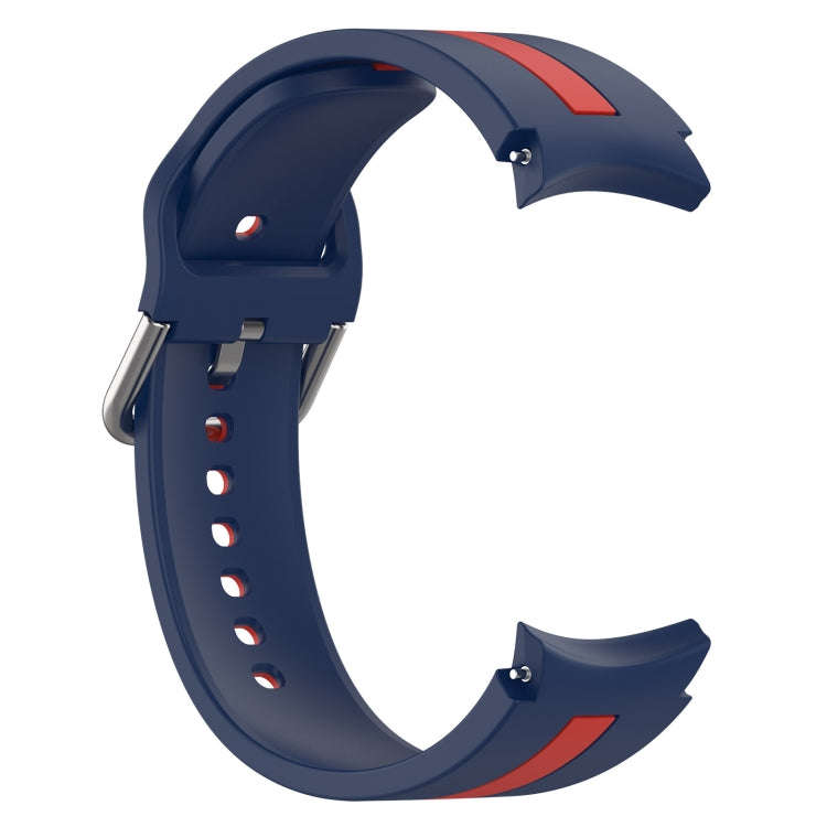 For Samsung Galaxy Watch 4 40mm Two-Color Silicone Watch Band(Midnight Blue+Red)