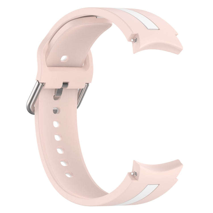 For Samsung  Galaxy Watch 4 Classic 46mm Two-Color Silicone Watch Band(Pink+White)