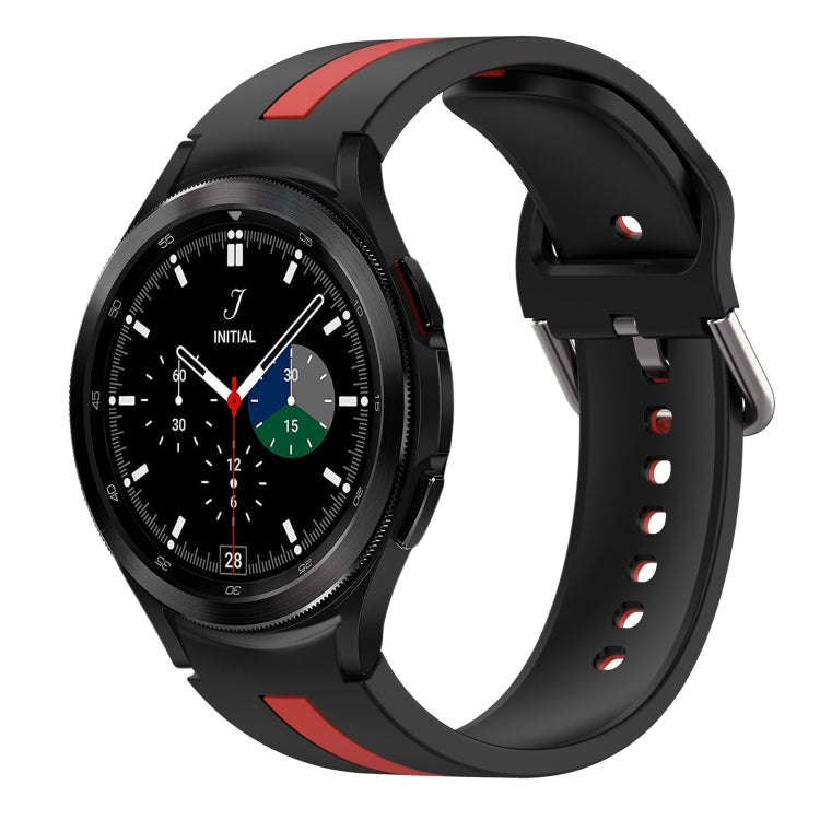 For Samsung  Galaxy Watch 4 Classic 46mm Two-Color Silicone Watch Band(Black+Red)