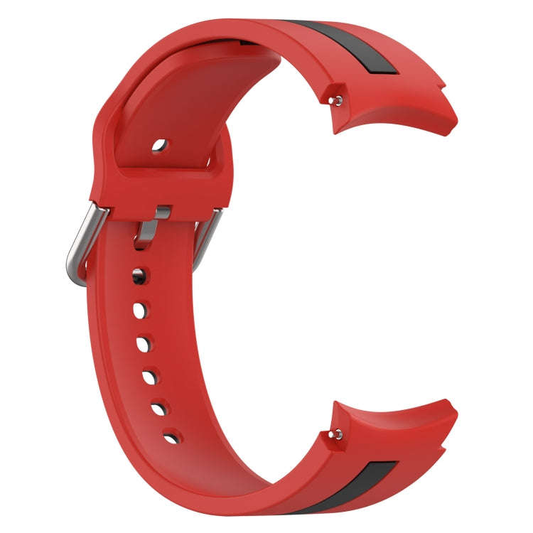 For Samsung  Galaxy Watch 4 Classic 42mm Two-Color Silicone Watch Band(Red+Black)