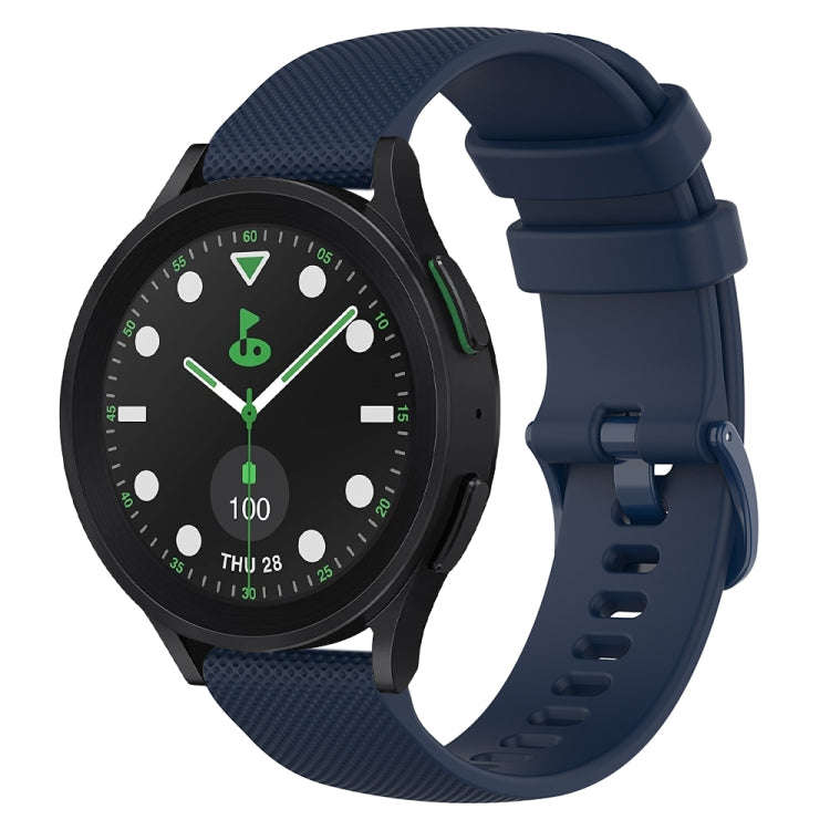 For Samsung Galaxy watch 5 Pro Golf Edition 20mm Checkered Silicone Watch Band(Navy Blue)