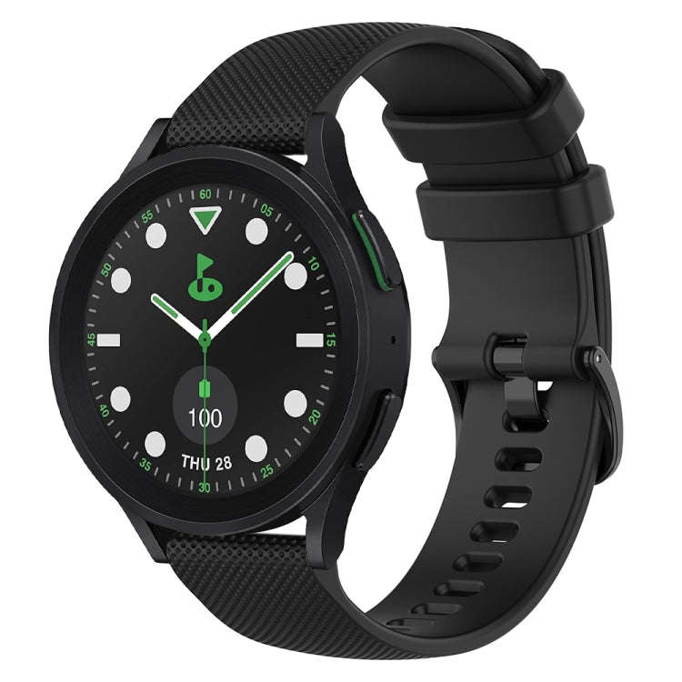 For Samsung Galaxy watch 5 Pro Golf Edition 20mm Checkered Silicone Watch Band(Black)