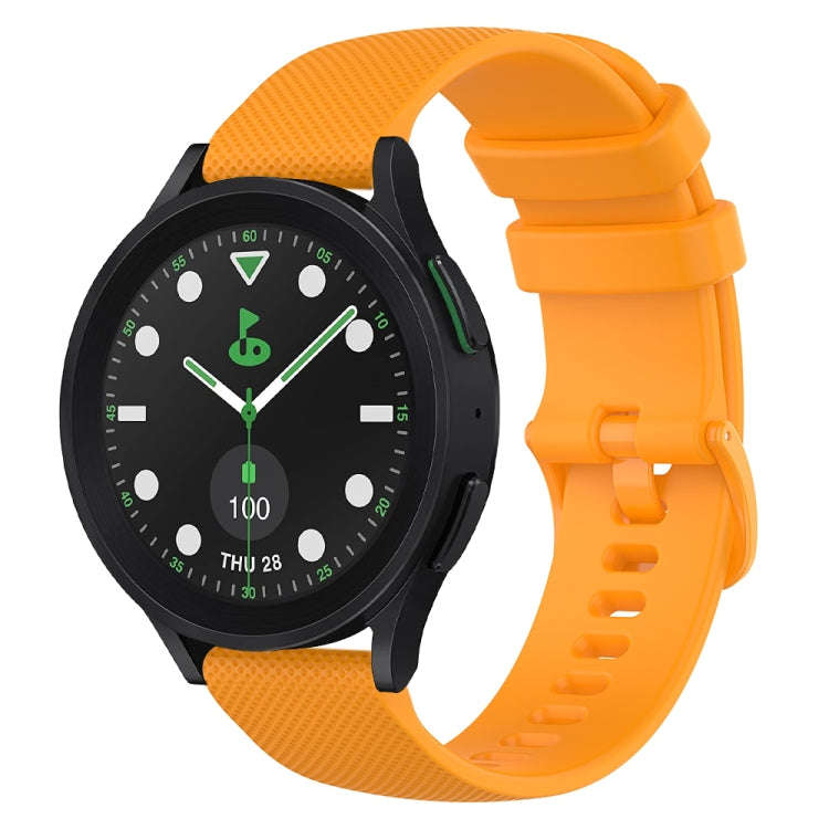 For Samsung Galaxy watch 5 Pro Golf Edition 20mm Checkered Silicone Watch Band(Yellow)