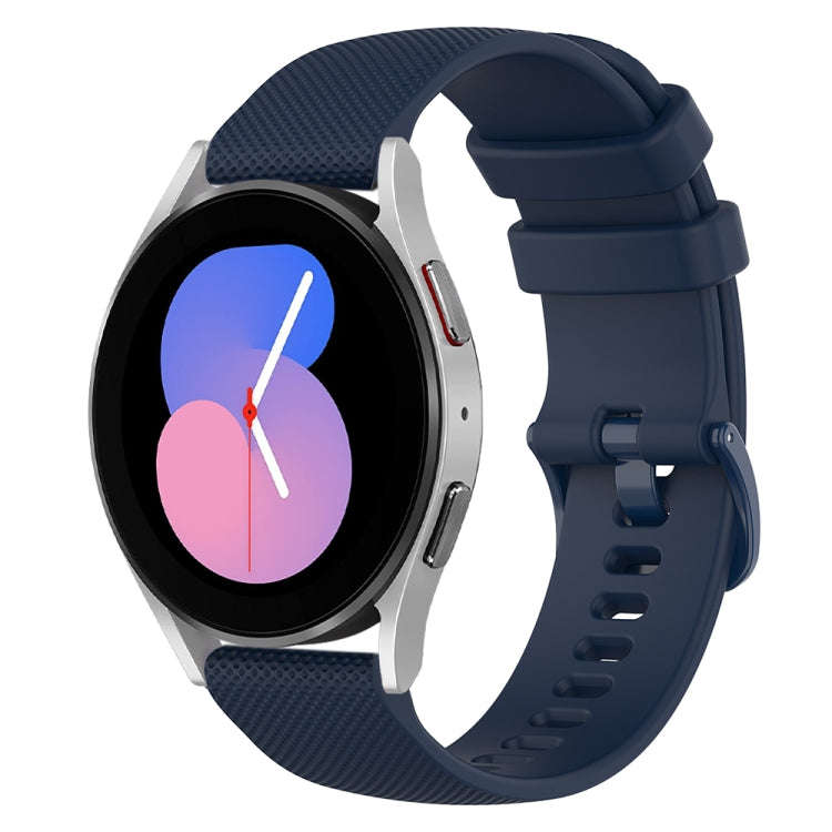 For Samsung Galaxy Watch 5  40mm 20mm Checkered Silicone Watch Band(Navy Blue)