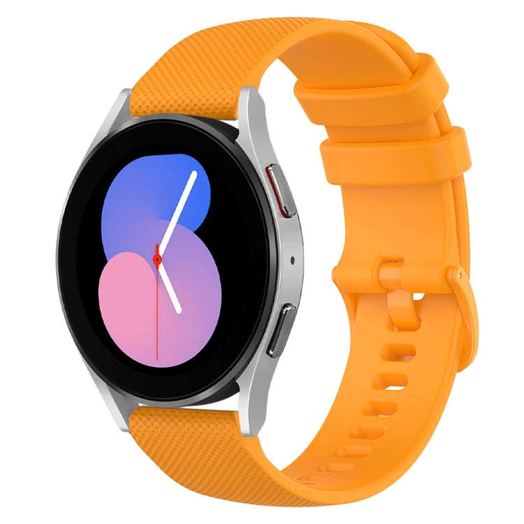 For Samsung Galaxy Watch 5  40mm 20mm Checkered Silicone Watch Band(Yellow)