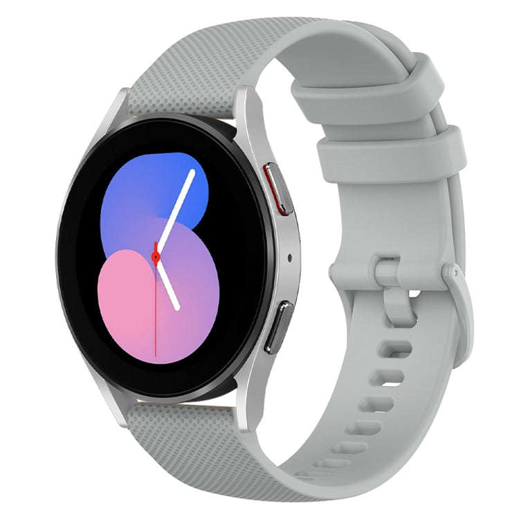 For Samsung Galaxy Watch 5  40mm 20mm Checkered Silicone Watch Band(Grey)