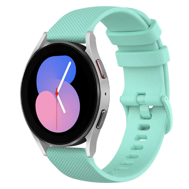 For Samsung Galaxy Watch 5  40mm 20mm Checkered Silicone Watch Band(Teal)