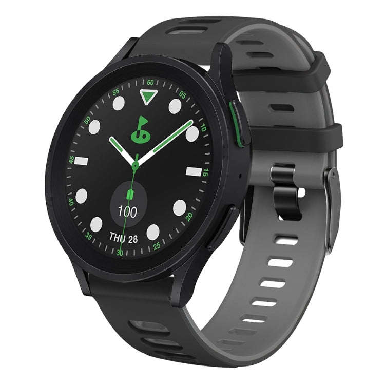 For Samsung Galaxy watch 5 Pro Golf Edition 20mm Two-color Silicone Watch Band(Black + Gray)