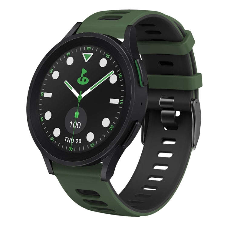 For Samsung Galaxy watch 5 Pro Golf Edition 20mm Two-color Silicone Watch Band(Army Green + Black)