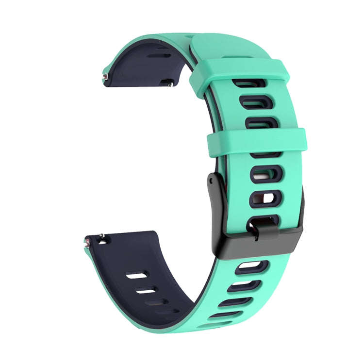 For Samsung Galaxy watch 5 Pro Golf Edition 20mm Two-color Silicone Watch Band(Teal Duck+ Blue)