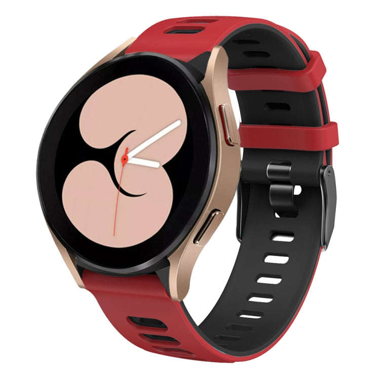 For Samsung Galaxy Watch 5  40mm 20mm Two-color Silicone Watch Band(Red + Black)