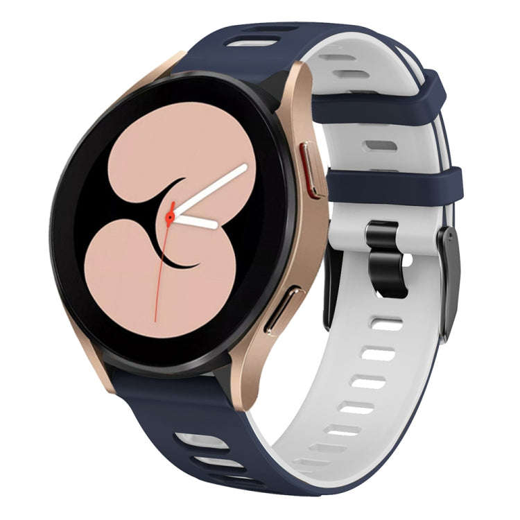 For Samsung Galaxy Watch 5  40mm 20mm Two-color Silicone Watch Band(Midnight Blue + White)