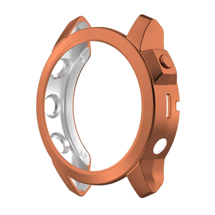 For Garmin Fenix 7X Pro Half Package Electroplated TPU Watch Protective Case(Gold)